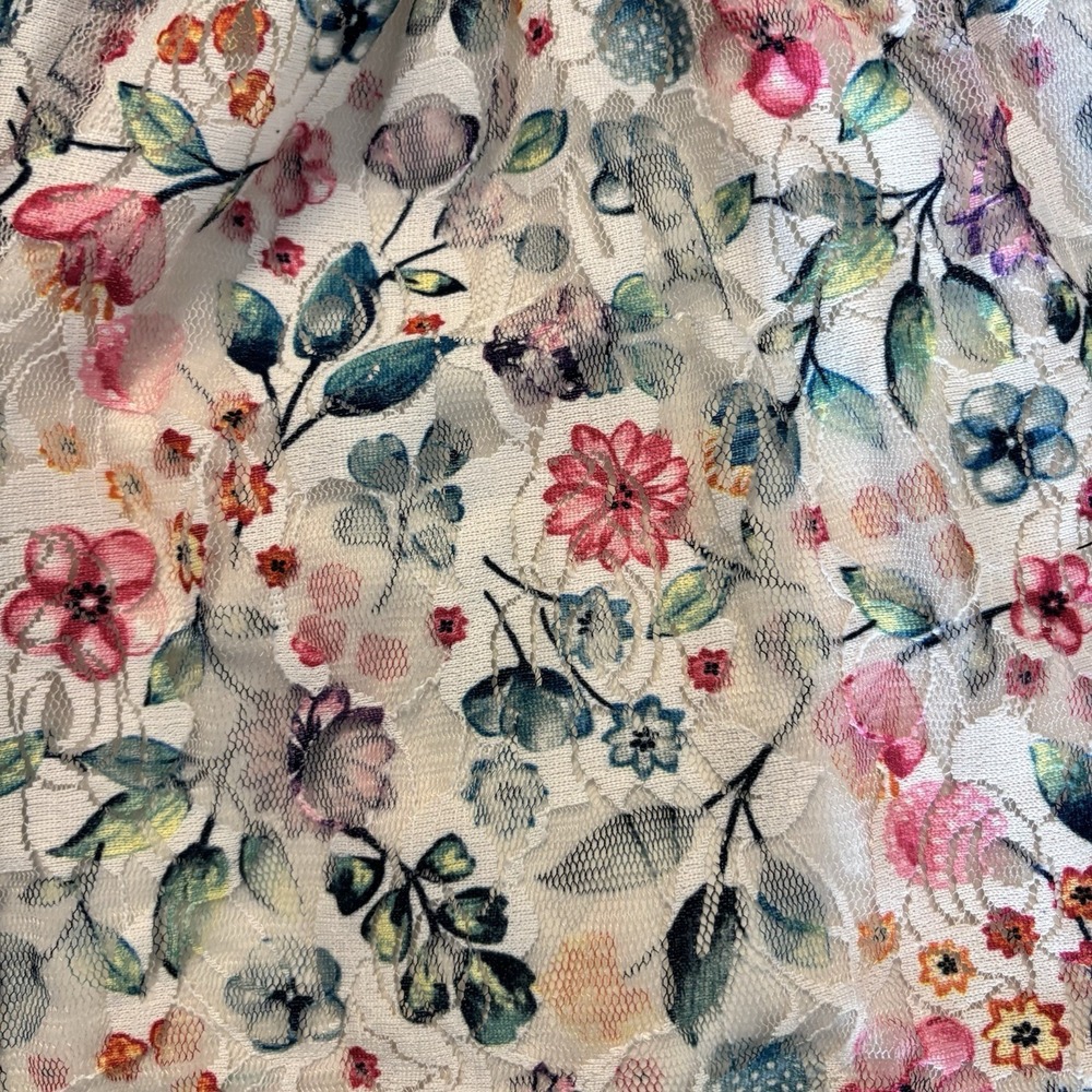 Jordache Dress Denim Floral Overall Dress Skirt Tulle Spring Play Girls 7-8 - Picture 4 of 7